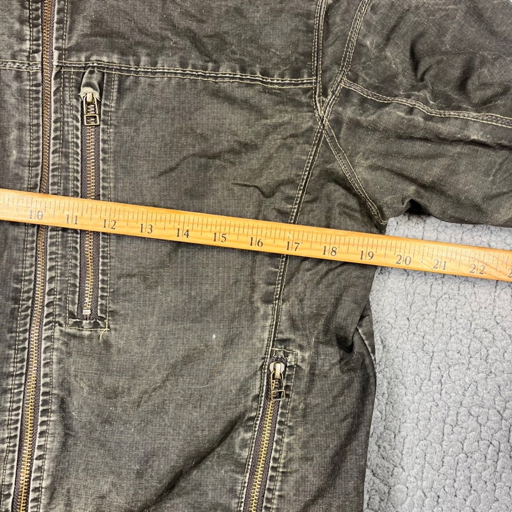 Kuhl Burr Jacket Mens Small Brown Vintage Patina Dye Cotton Canvas Full Zip - Picture 10 of 10